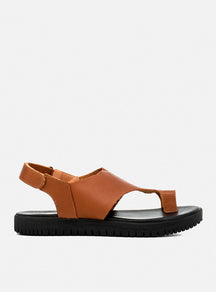 Flatform em Couro Lux Sophia Caramelo