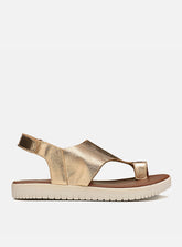 Flatform em Couro Lux Sophia Dourada