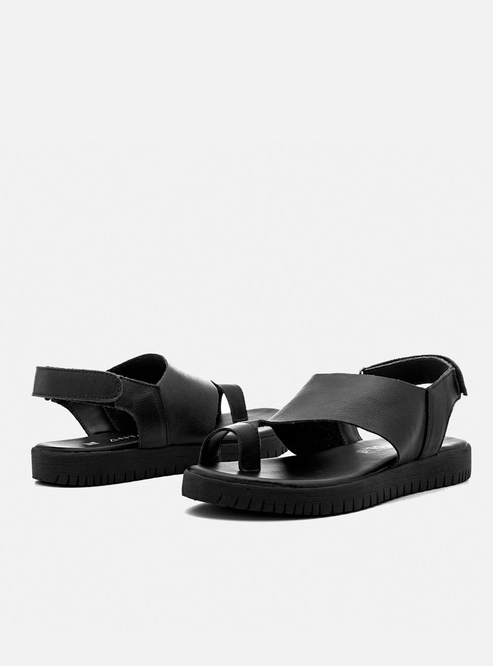 Flatform em Couro Lux Sophia Preto
