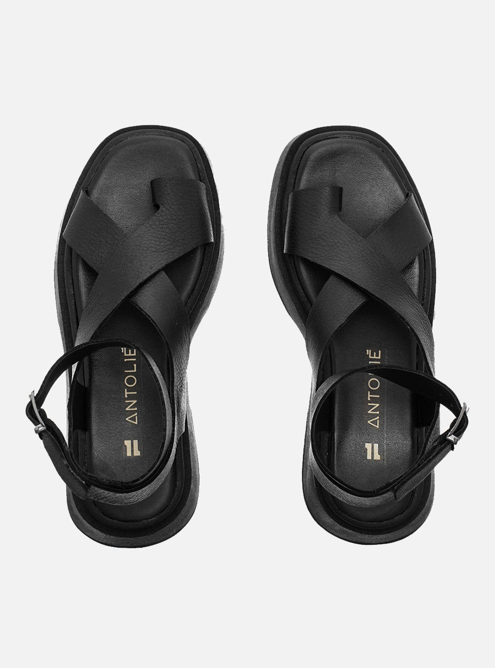 Kit Duo Flatform | Flatform em Couro Tiras Cruzadas Bia Preto + Flatform em Couro Fivelas Bia Caramelo Off White e Animal Print Zebra