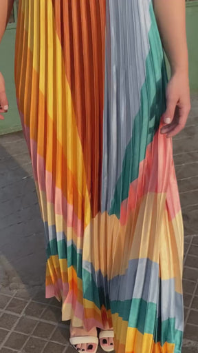 Vestido Plissado Sol de Verão