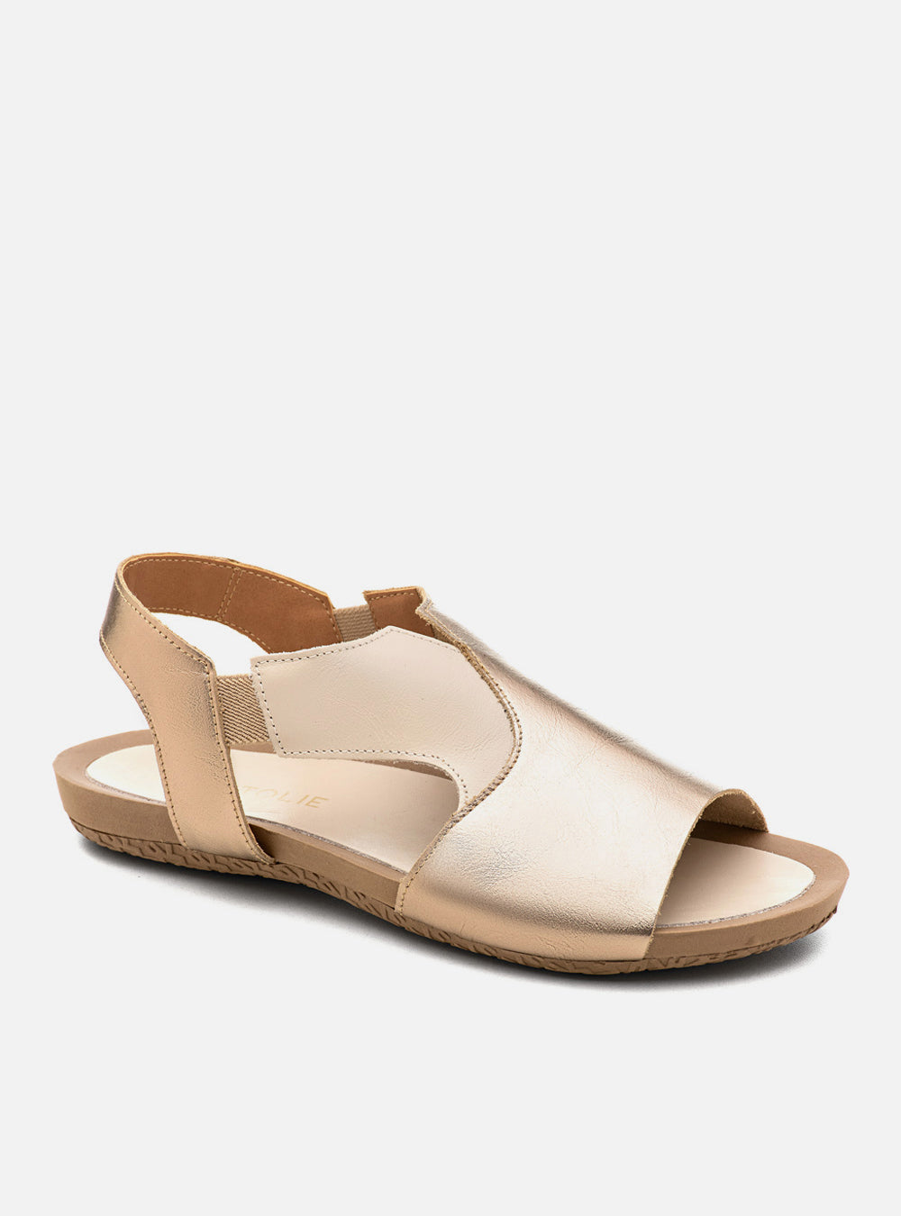 Sandália Comfort em Couro Tri Alice Prata Velho e Off White