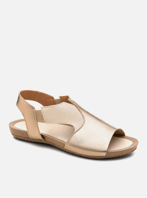 Sandália Comfort em Couro Tri Alice Prata Velho e Off White