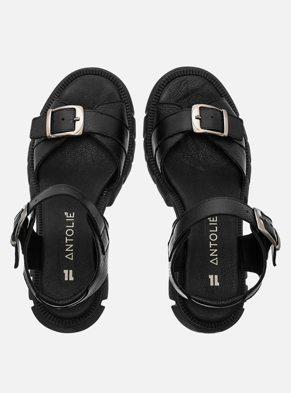 Sandália em Couro com Fivelas Maitê Preto