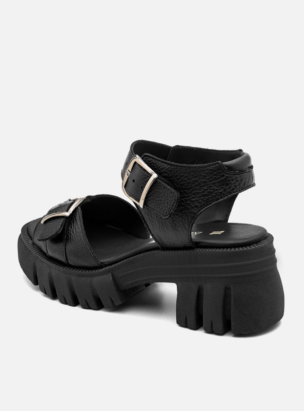 Sandália em Couro com Fivelas Maitê Preto