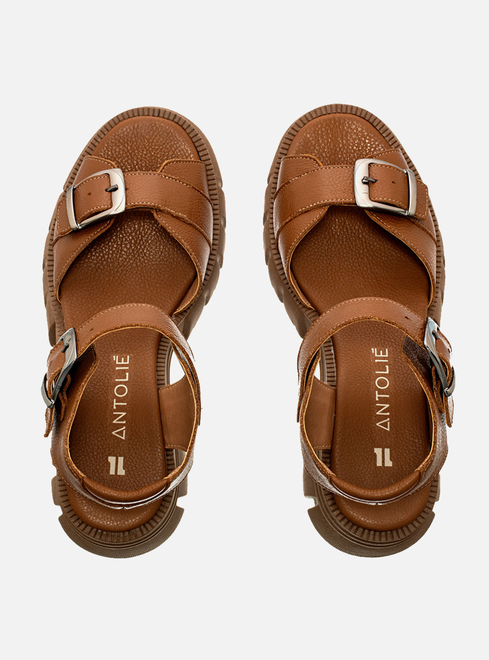 Sandália em Couro com Fivelas Maitê Caramelo
