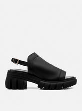 Sandália em Couro com Plataforma Maitê Preto