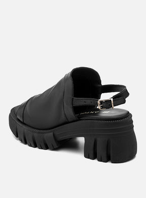 Sandália em Couro com Plataforma Maitê Preto