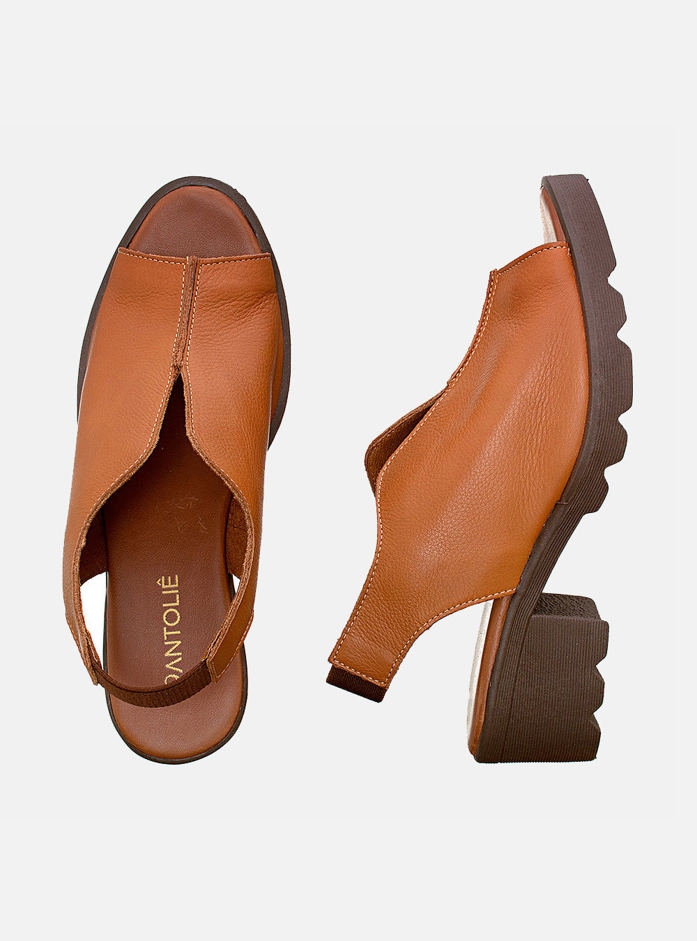 Sandália em Couro Cotton Valentina Caramelo