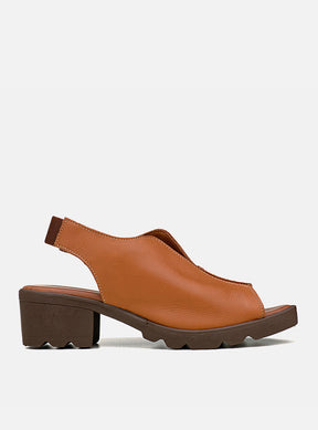 Sandália em Couro Cotton Valentina Caramelo