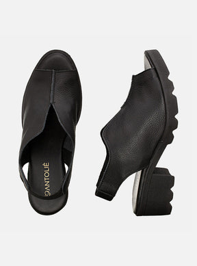 Sandália em Couro Cotton Valentina Preta