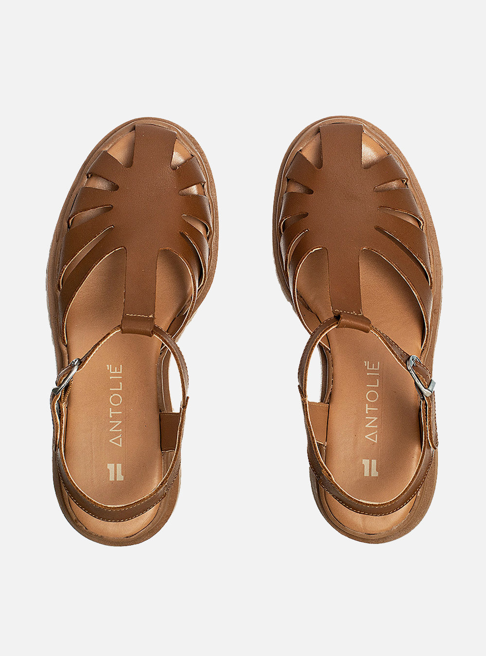 Sandália em Couro Fisherman Salto Morgan Caramelo