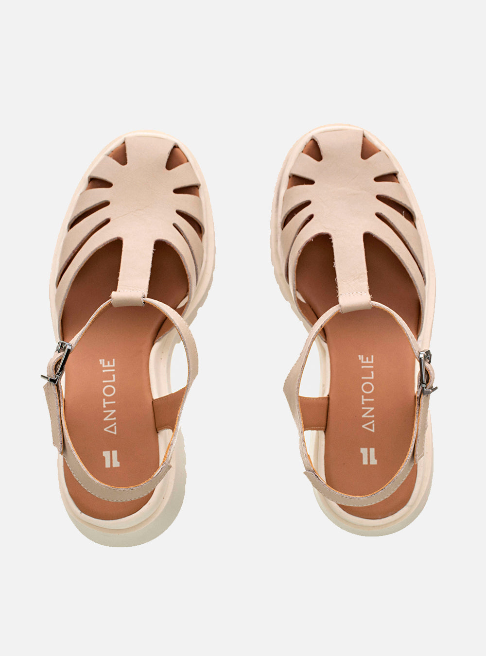 Sandália em Couro Fisherman Salto Morgan Off White