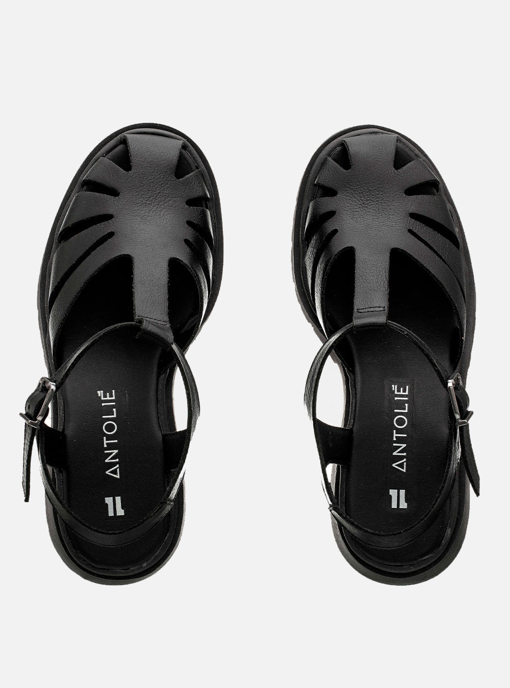 Sandália em Couro Fisherman Salto Morgan Preto