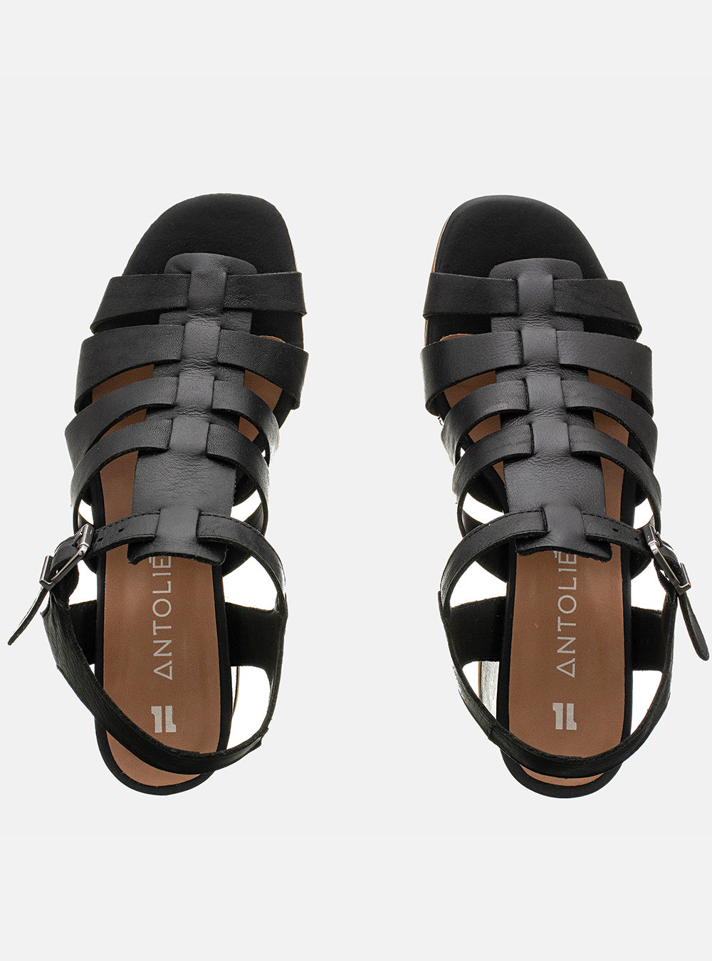 Sandália em Couro Salto Médio Lilian Preto