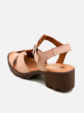 Sandália em Couro Tiras Valentina Nude