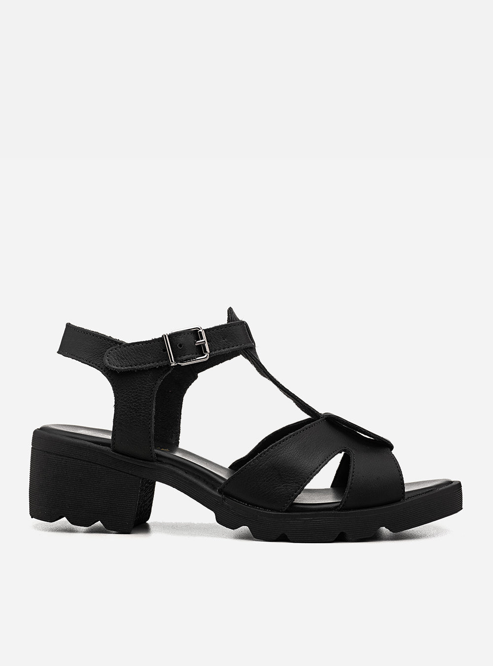 Sandália em Couro Tiras Valentina Preto