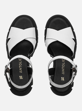 Sandália em Couro Tratorada Maitê Branco