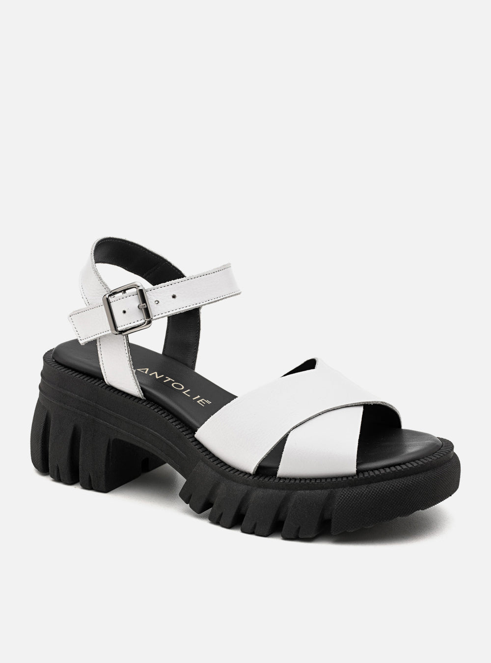 Sandália em Couro Tratorada Maitê Branco