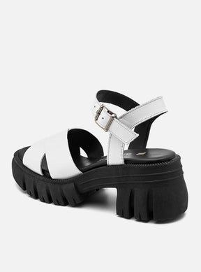 Sandália em Couro Tratorada Maitê Branco