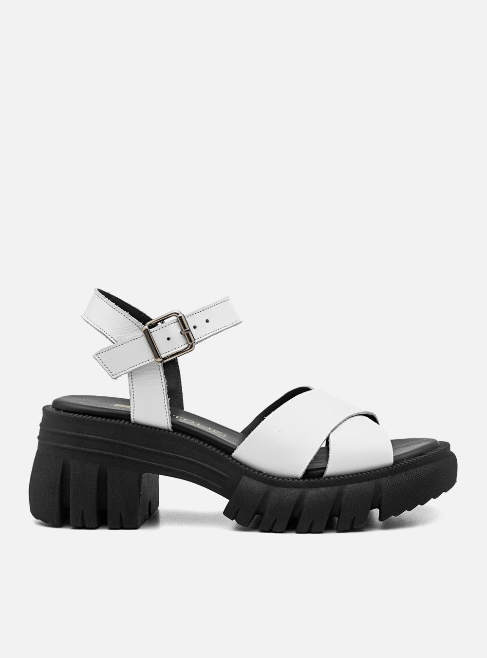 Sandália em Couro Tratorada Maitê Branco