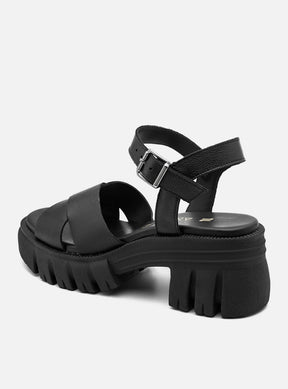 Sandália em Couro Tratorada Maitê Preto