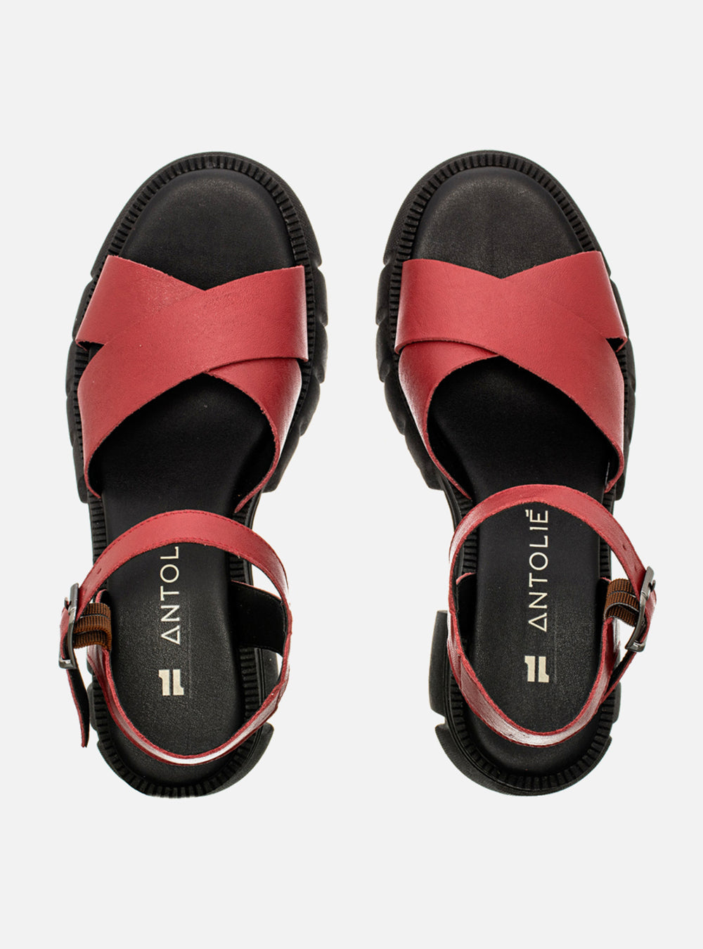 Sandália em Couro Tratorada Maitê Vermelho