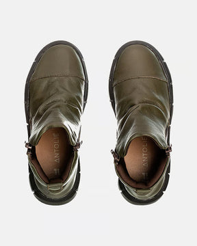 Tênis em Couro Cano Alto Jade Verde Militar