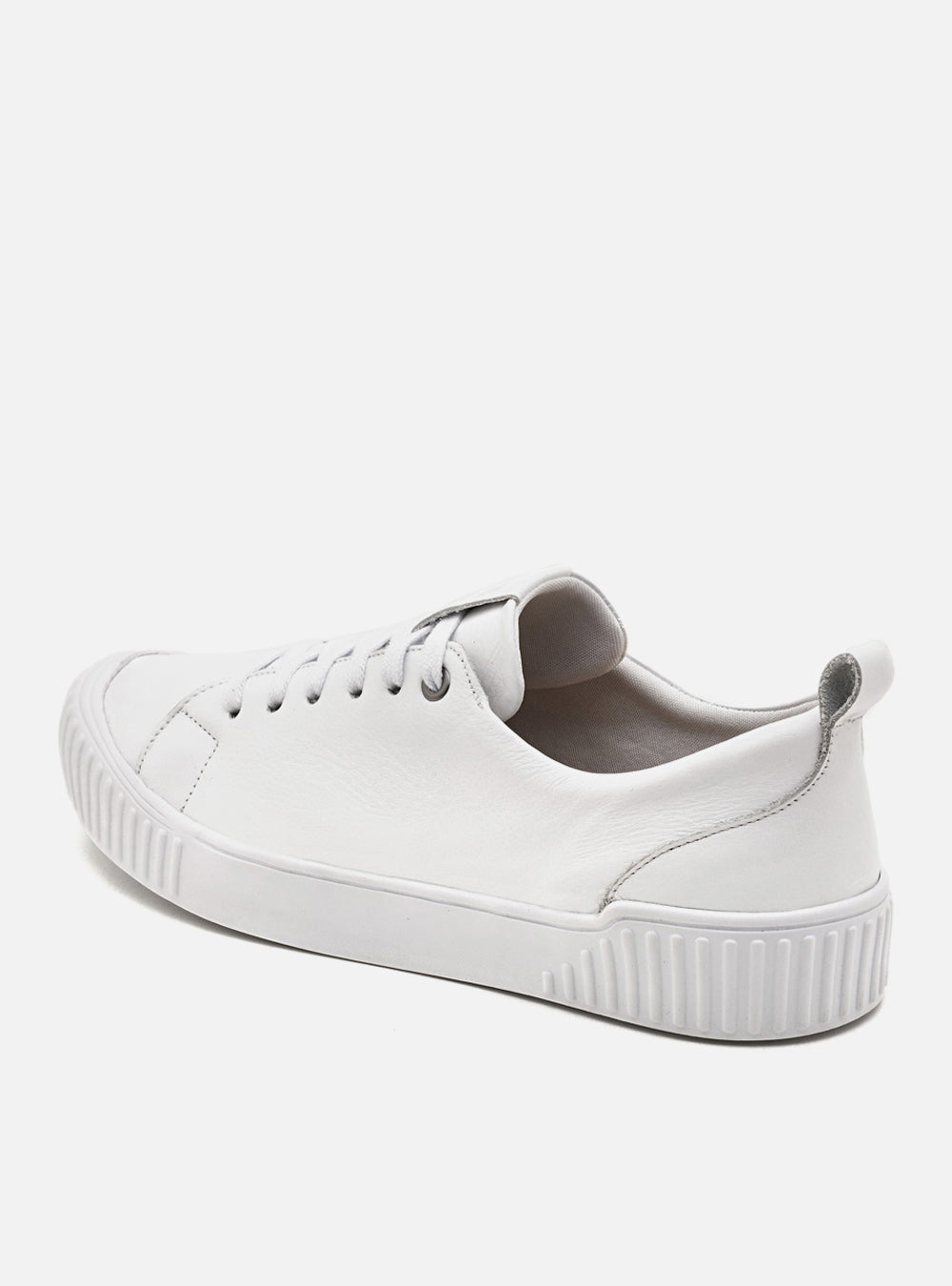 Tênis em Couro com Cadarço Olivia Branco