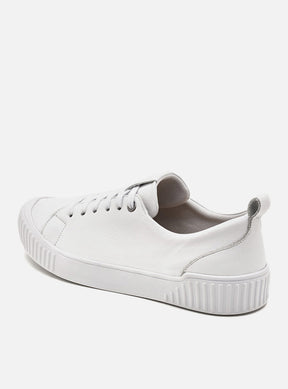 Tênis em Couro com Cadarço Olivia Branco