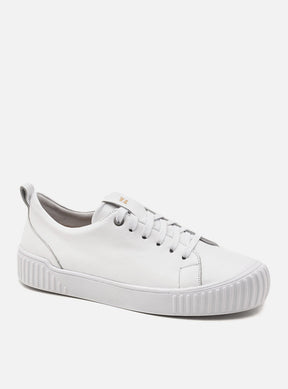 Tênis em Couro com Cadarço Olivia Branco