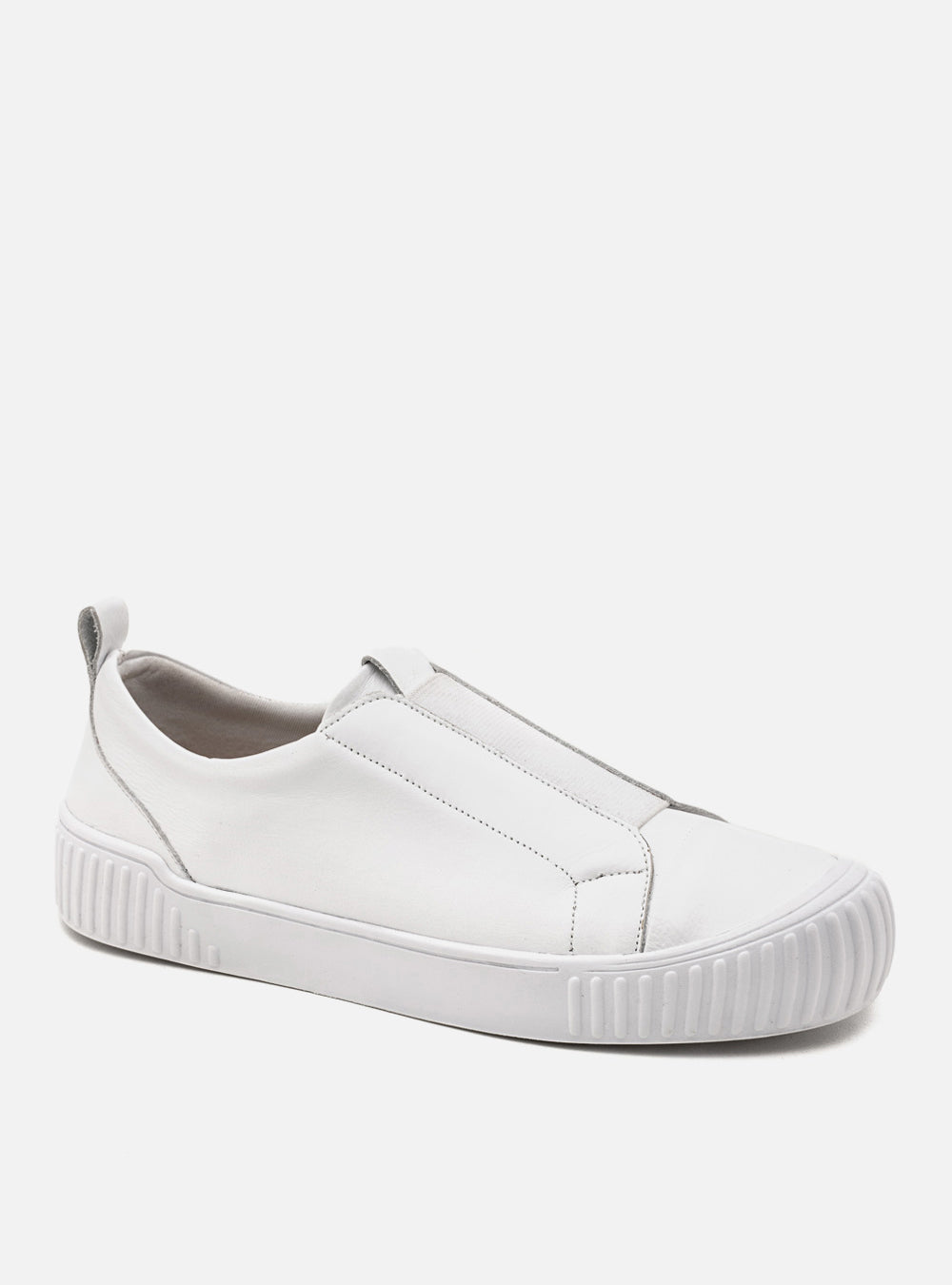Tênis em Couro Slip On Olivia Branco