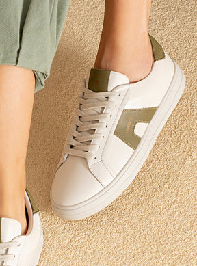 Tênis em Couro Snow e Verde Icon