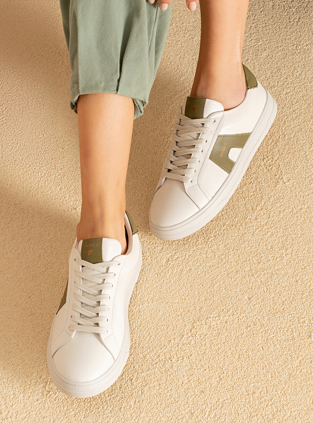 Tênis em Couro Snow e Verde Icon