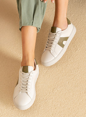 Tênis em Couro Snow e Verde Icon