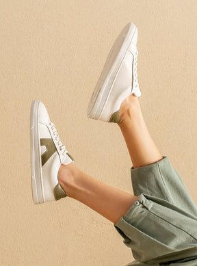 Tênis em Couro Snow e Verde Icon